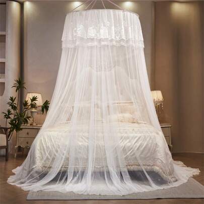 1pc Extra Large White Mosquito Net, Suitable For Outdoor Camping And Garden - Multifunctional Breathable Polyester Bed Canopy, Fits Single 0.9m To Double 2.0m Bed - Ideal For Sleepovers, Romantic Dates And Themed Events