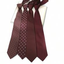 1 条酒红色手工系领带，适合日常休闲穿着、婚礼、商务聚会和一般用途。 - 彩色 - 查看 1