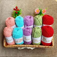10色包包制作套装（60%棉，40%腈纶，400克/袋），混色牛奶棉纱线，适合春、夏、秋、冬四季DIY手工制作、节日装饰、DIY编织项目，包含随机颜色的3毫米钩针 - 3064-E - 查看 4