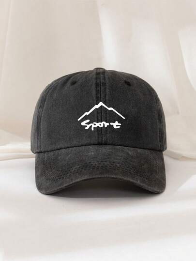 1顶男女通用印花做旧水洗棒球帽，复古风格，透气运动遮阳帽，适合日常出行、钓鱼、户外旅行