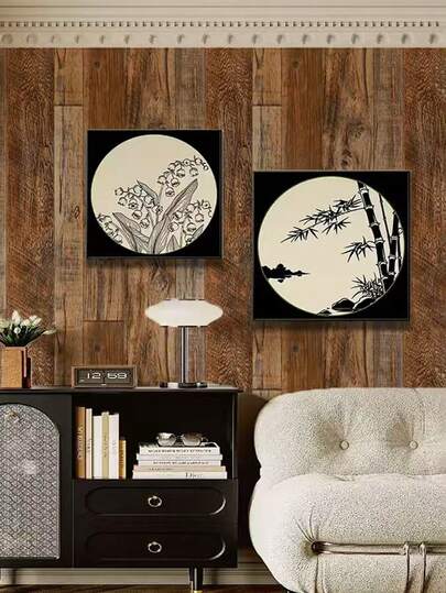 1 tấm giấy dán tường 3D vân gỗ cổ điển, kích thước 300*44cm, chống thấm nước, làm từ PVC, thích hợp trang trí nhà cửa.