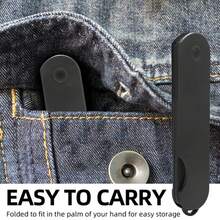 1把多功能男士折叠梳，油梳，蓬巴杜梳，宽齿纹理造型梳，便携旅行折叠梳 - 黑色 - 查看 4