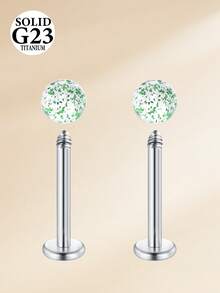 Conjunto de 2 piercings labiais em liga de titânio 16G com base plana, modelo G23, disponíveis nos tamanhos 6mm, 8mm, 10mm e 12mm. Ideal para piercings de cartilagem, tragus, nariz, hélix, concha, medusa, lábio e labret. Perfeito para mulheres e homens. - Prata - Ver 25