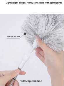 1 cây chổi quét quạt trần có thể kéo dài, chổi lau bụi, chổi lông vũ siêu mềm cán dài, dụng cụ vệ sinh trần và tường có thể thu gọn, chổi lau trần và quạt bằng sợi microfiber có thể tháo rời và giặt được, thích hợp cho nhà bếp, phòng khách, phòng ngủ, hành lang. - chổi phủi bụi - Xem 5