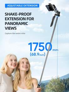 TOKQI 2026 New Retractable Selfie Stick With Tripod, 360° Rotating Phone Holder With Bluetooth Remote, Detachable Handheld Stabilizer With Fill Light, 3-In-1 Portable Stainless Steel Stabilizer Stand For Outdoor Vlogging, Travel, Video Shooting - View 9