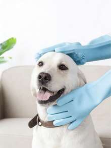 2双硅胶洗碗手套，宠物美容橡胶清洁手套，脱毛手套，硅胶仿皮厨房清洁海绵刷，适用于家庭、汽车、宠物 - 多色 - 查看 6