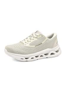 CANEMON Lightweight Breathable Comfortable Mesh Running Sneakers - White - View 9