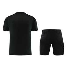 Bộ 2 áo bóng đá nam thể thao cá nhân hóa - Áo thun ngắn tay + quần short in tên, số và logo đội bóng theo yêu cầu. Bộ đồ thể thao tập luyện & mặc thường ngày dành cho nam, tủ đồ cơ bản, phong cách đường phố, quà tặng Ngày của Cha, quà tặng lý tưởng cho người yêu, bạn trai, gia đình, bạn bè, quà sinh nhật, quà nghỉ lễ, quà đi học/thi đấu, quà thể thao/leo núi mùa xuân/hè. - màu đen - Xem 4