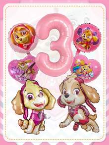 Paw Patrol Skye Themed Pink Aluminum Foil Balloons Set – 1-9 Number Balloons, Heart & Paw Print Balloons, 2 Styles Of Skye Character Balloons – Reusable Mylar Balloons For Birthday Party, Event Decorations, Photo Booth Props – High-Gloss, Party Supplies Ideal For Theme Celebrations & Shop Displays - Skye Balloon - View 20