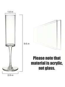1pc/2pcs/6pcs Acrylic Champagne Glasses, 5.5oz Unbreakable Stemware, Reusable Champagne Flutes, Clear Plastic Martini Cups - Ideal For Cocktails, Champagne And Desserts - Dishwasher & Reusable - Multicolor - View 12