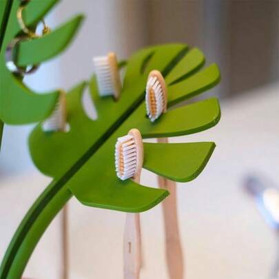 Mirrored Turtle Shell Bamboo Toothbrush Holder, Bathroom Mirror Flower Pot Shelf