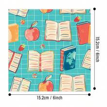 12张教师主题剪贴簿纸，6*6英寸水果图案，适用于制作手账、卡片、贺卡、相册和各种工艺品，是返校季、毕业季和教师节的理想礼物。 - 彩色 - 查看 2