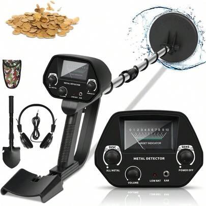 Detector de metales – todo terreno de oro, plata, moneda y reliquias con bobina impermeable,Detector de Metales para Adultos, Gold Digger Ajustable con Pantalla LCD, Buscador de Tesoros de Alta Sensibilidad