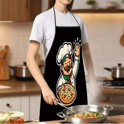 1pc Printed Colorful Art Apron - Vibrant Pattern, Polyester Material, Suitable For Cooking, Baking, Grilling And Art Creation, Barbecue Apron | Interesting Design | Cute Apron Size 74X55CM