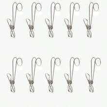 10个不锈钢长尾夹钩，多用途夹子，防风毛巾架，适用于厨房、浴室、阳台 - 掛夾 - 查看 7