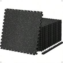 0.79in Thick 24 Sq Ft Exercise Equipment Mats, 6 Tiles Upgraded Rubber Top With High Density EVA Foam, Large Interlocking Puzzle Gym Flooring For Home Gym, Heavy Weight Workout,Black Amp White - Đen Trắng 24 SqFt - Xem 1