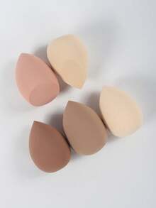 4/2/1pcs Dual-Color Makeup Sponges, Random Colors And Shapes, Blending Beauty Sponges For Liquid, Cream And Powder Makeup, Latex-Free Wet And Dry Use, Suitable For All Skin Types - 卡其色 - 查看 11