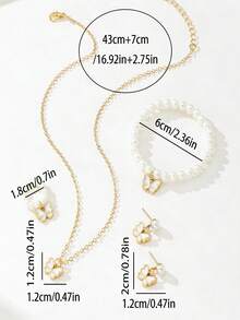 一套时尚甜美的蝴蝶首饰套装，适合日常佩戴。 - 白色 - 查看 4