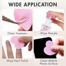 100/200pcs Disposable Lint-Free Cloth Heart-Shaped Makeup Remover Pads, Nail Polish Remover Pads, Soft Non-Woven Acetone Nail Polish Remover Wipes, Lint-Free Nail Gel Wipes, Waterless Nail Care Products For Women And Girls Daily Manicure Cleaning And Removal - 粉紅色的 - 查看 8