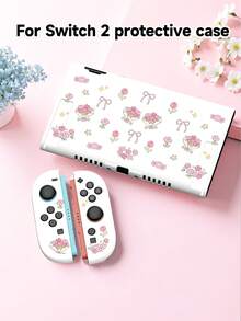 1 Set Cute Cartoon Pink Floral Pattern Compatible With Switch2 (2025)/Switch NS/Switch OLED Game Console Accessories, Including Protective Case/Dock Cover/Storage Bag, TPU Soft Shell, Stylish And Practical, Portable Stand, Shockproof, Scratch-Resistant, Anti-Fouling, Romantic Gift - Multicolor - View 15