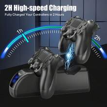 Upgraded P4 Charging Dock Supporting 2 Controllers, Capable Of Fast Charging In 1.8 Hours, With LED Indicator Lights, Convenient Placement Design, And Multiple Power Supply Options For Adapters, Laptops, PCs, And P4 Consoles. - View 6