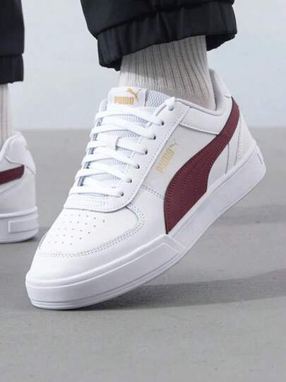  PUMA彪馬 Caven 舒適百搭薄底低筒 板鞋 男女同款 白紅色