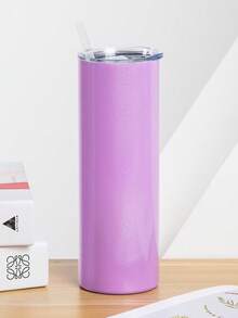 1PC Rainbow Colour Stainless Steel Insulated Mug, Cooler Mug, Modern Simple Solid Colour Car Mug, Premium Simple DIY Water Bottle - Office, Travel, Outdoor, Cycling, Back To School Supplies - Multicolor - View 10