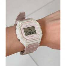 Casio W-218HC Nude Pink Square Digital Watch 50M Waterproof Shockproof LED Light Multifunctional Student Sports Wristwatch - one-size - View 2