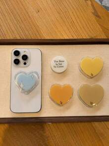 极简心形多功能手机支架，字母设计气垫手机支架，慵懒桌面手机支架 - 彩色 - 查看 1