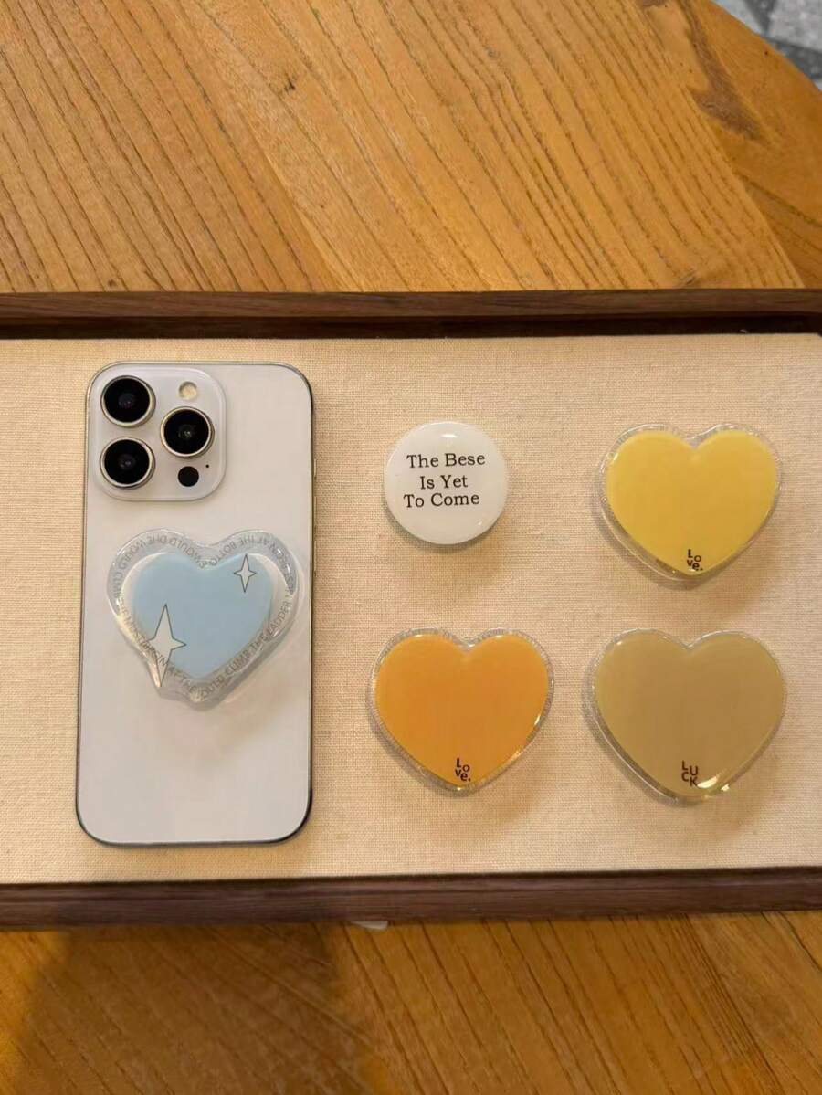 极简心形多功能手机支架，字母设计气垫手机支架，慵懒桌面手机支架 - 彩色 - 查看 1