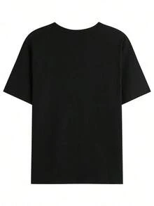 Camiseta Clásica% Algodón NO ME PRUEBES Mood 24/, Camisetas de Algodón, Transpirables y Cómodas, Camisetas de Manga Corta con Cuello Redondo para Todas las Temporadas, Camiseta de Verano - Negro - Ver 2