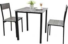 Dining Table And Chairs Set 4, Breakfast Dining Table And 4 Chairs 5 Piece Dining Room Set - Grey - View 11