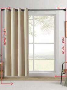 1 rèm cửa cản sáng cổ điển - Rèm cách âm và riêng tư, có khoen kim loại phía trên - Vải polyester dệt trơn độ chính xác cao, thích hợp cho phòng ngủ, cửa hiên - Rèm kiểu đồng quê không dây, phù hợp cho mọi mùa, áp dụng cho phòng ngủ và phòng khách. - Màu be - Xem 44