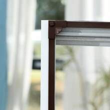 Magnetic Screen Sticky Type ( Full Set - ALL Frame ) DIY Insect Screen Magnetic Mosquito Net - Grey Net Brown Edge - View 6