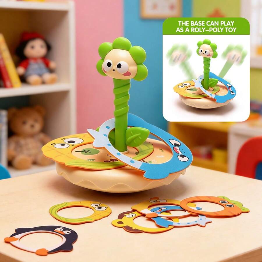 Educational Animal Ring Toss Toy - Exercises Hand-Eye Coordination, Colorful Animal Recognition, Fun Throwing To Stimulate Curiosity, Suitable For Ages 3 And Up, A Developmental And Educational Gift - Multicolor - View 1