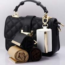 1pc Reusable Mini Keychain Tote Bag With Key Ring, Foldable Supermarket Shopping Bag, Daily Use Accessory - Multicolor - View 7