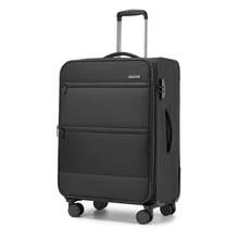 Soft Case Luggage 20 24 28 Inch 3 Piece Suitcase Set Carry On Cabin Check In Travel Bag TSA Lock Spinner Wheels Expandable Front Laptop Pocket - Black - View 14