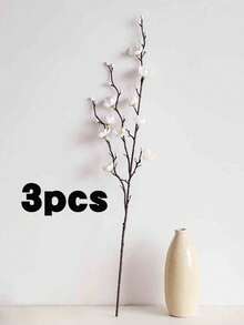 3/8/11/12/14pcs Artificial White Plum Blossom 21.7 Inch Fake Winter Floral Stems, Suitable For Home, Office, Hotel, Wedding, Party, Garden Decor - White - View 18