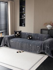 1件复古加厚沙发毯,保护沙发,装饰沙发,透气,不易变形,精致流苏,多次洗涤不褪色,触感柔软细腻,简约清新,四季皆宜,抗起球,易于清洁,经久耐用,舒适保暖,四季皆可使用 - 灰色 - 查看 3