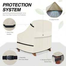 Porch Shield Paquete de 2 fundas impermeables para silla Adirondack para patio se adapta a sillas de exterior de 32 pulgadas de ancho x 34 pulgadas de profundidad x 36 pulgadas - Beis - Ver 4