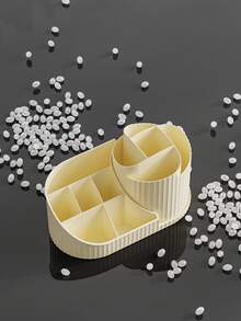 1pc Luxury Makeup Organizer Box, Vanity Countertop Skincare & Cosmetics Storage, Dust-Proof Makeup Tools Desktop Organizer - Multicolor - View 9