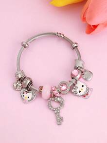 SANRIO Vòng tay thiết kế hình mèo Hello Kitty thời trang và dễ thương, phù hợp để phối cùng trang phục hàng ngày. - Nhiều màu - Xem 7