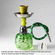 Juego completo de mini narguile de 6 pulgadas, pipa de narguile portátil de un solo tubo con Body de vidrio, tazón de cerámica y soporte para carbón - Pequeño - Ver 10