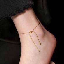 Personalized Simple Adjustable Women's Anklet Minimalist Style Foot Jewelry Beach Party Daily Wear Anklet - Vàng - Xem 4