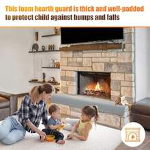 BALAPET - Chimenea gruesa de espuma viscoelástica a prueba de bebé 182 x 35 cm funda suave para chimenea a prueba de bebé protectores de chimenea de terciopelo para niños protector de borde gris - Gris - Ver 4