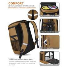 Capolo - Mochila Enfriadora Aislada Impermeable para Mujeres y Hombres 36/45 Latas con Aislamiento a Prueba de Fugas Bolsa Térmica Suave de Viaje Mochila Portátil para Almuerzo en el Pecho de Hielo - Amarillo - Ver 5