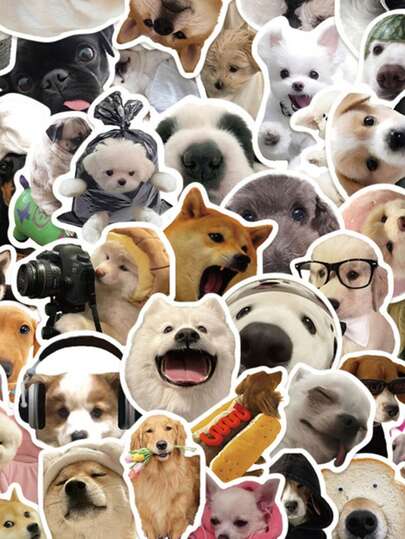 50pcs Dog MEME Stickers Dog Stuff Cute Dog Stickers Dog Decor Puppy Stickers Funny Stickers For Water Bottle, Guitar, Luggage, Phone, Case, Laptop, Skateboard, Gift Scrapbook Supplies Stationery Kindle