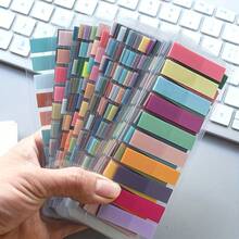600/1000pcs Color Coded Sticky Notes, Transparent Self-Adhesive Memo, 28 Mixed Colors, Suitable For Back To School Gifts And Office Supplies - Multicolor - View 1