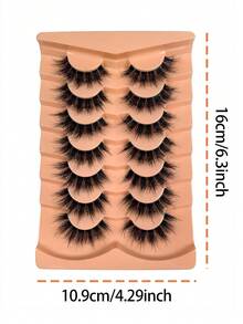 7对3D蓬松柔软浓密自然交叉假睫毛，可重复使用，易于佩戴，适合新手，可作为礼物赠送。 - 黑色 - 查看 7