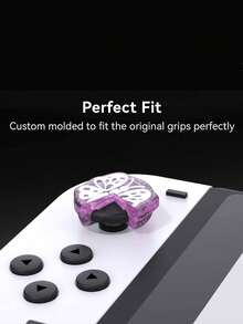 GeekShare 4pcs Glitter Purple Butterfly Design Silicone Thumb Grip Joystick Caps For Nintendo Switch 2017/OLED/Switch Lite - View 9